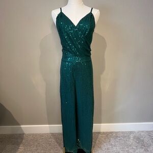 SHEIN Green Sequin Jumpsuit